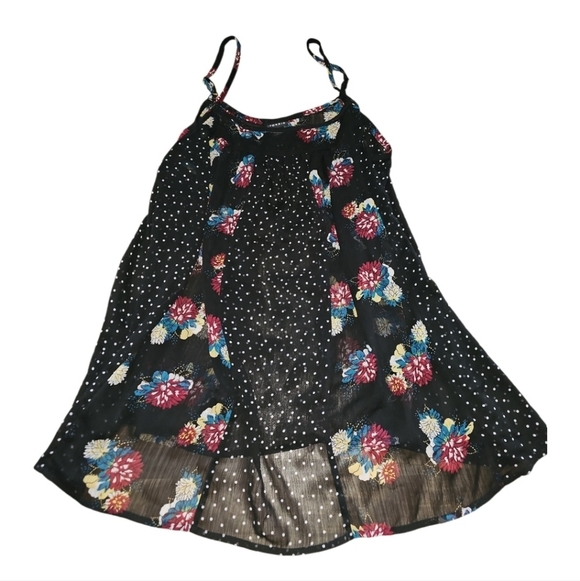 Torrid 2 Sheer Tank Top Floral Polka Dot Flowy Plus Blouse - Picture 1 of 5